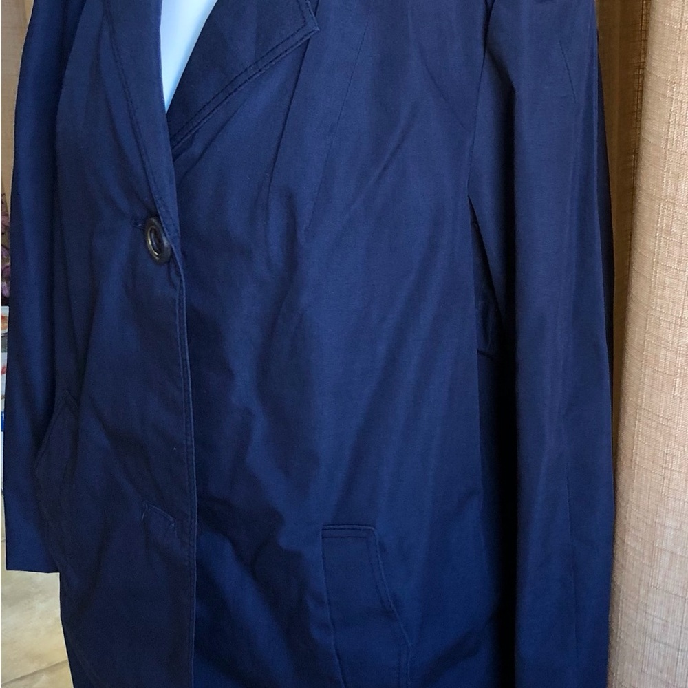 Vintage Nino Flex Diolen Womens Trench Coat In Dk Blue -used